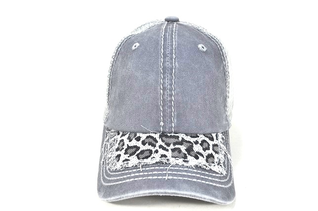 042-Pigment cap with leopard visor-light.grey
